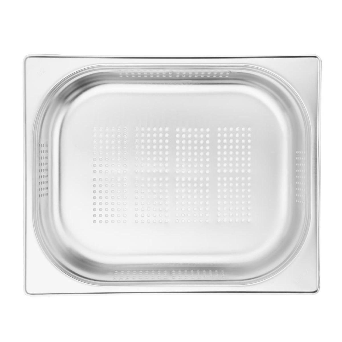 Vogue K844 Stainless Steel Perforated ½ Gastronorm Tray 65mm