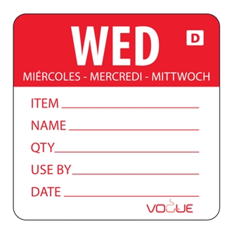 GH353 Vogue Dissolvable Red Wednesday Labels