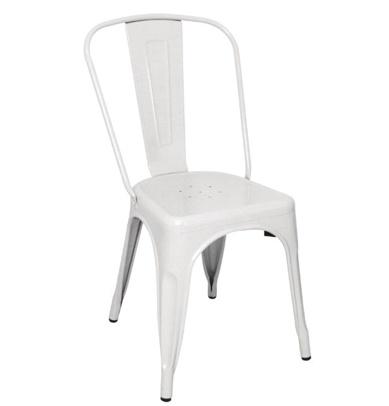 Bolero Bistro Steel Side Chair White (Pack of 4) - GL332
