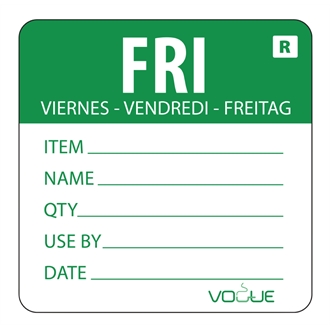 Vogue L070 Removable Day of the Week Labels - Friday (Pack of 500)