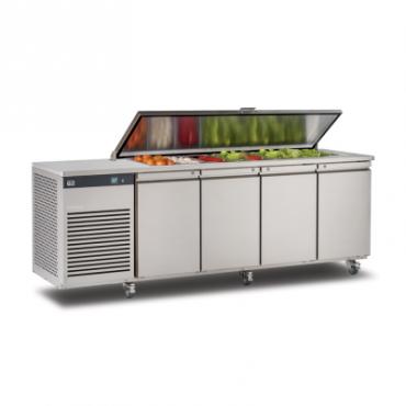 Foster EP1/4H 12-346 Refrigerated Prep Counter With Saladette & Cover - Stainless Steel Interior & Exterior