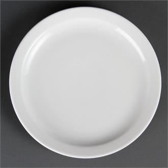 CB490 Olympia Whiteware Narrow Rimmed Plates 250mm