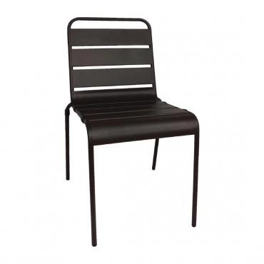Bolero Slatted Steel Side Chairs Black (Pack of 4) - CS728