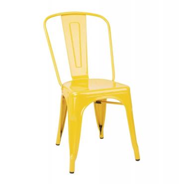 Bolero Bistro Steel Side Chairs Yellow (Pack of 4) - DK292