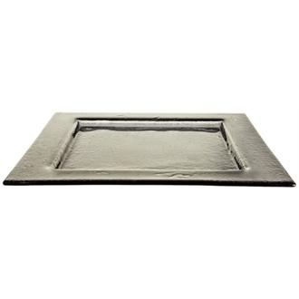 DM358 Olympia Square Glass Plates Smoke Grey 320mm