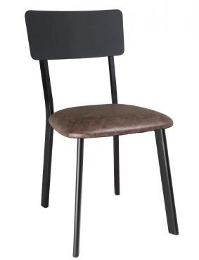 Bolero DR301 Metal & PU Side Chair Vintage Mocha (Pack of 4)