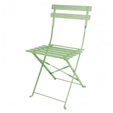 Bolero Pavement Style Steel Folding Chairs Light Green (Pack of 2) - FT270