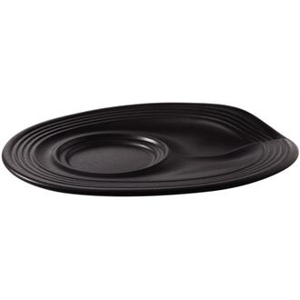 GD272 Revol Froisses Black Cappuccino Saucers 175mm