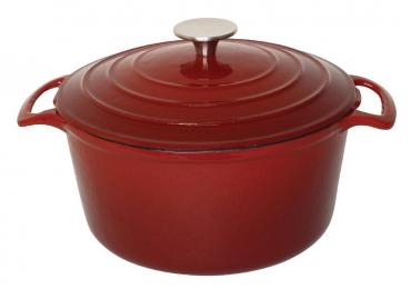 GH305 Vogue Round Red Casserole Dish Large