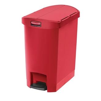 GL023 Rubbermaid Slim Jim End Step on Pedal Bin Red 30Ltr