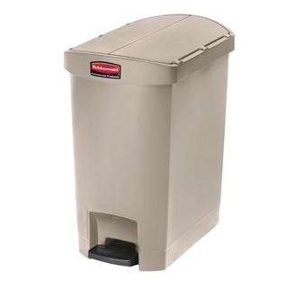 GL024 Rubbermaid Slim Jim End Step on Pedal Bin Beige 30Ltr