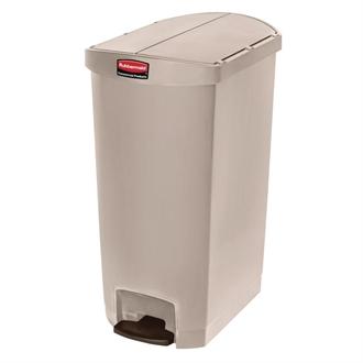 GL036 Rubbermaid Slim Jim End Step on Pedal Bin Beige 68Ltr