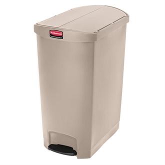 GL042 Rubbermaid Slim Jim End Step on Pedal Bin Beige 90Ltr