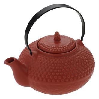 GL085 Ceramic Oriental Hobnail Teapot Red