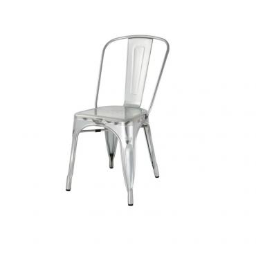 Bolero GL338 Bistro Galvanised Steel Side Chairs (Pack of 4)