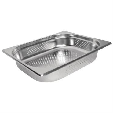 Vogue K846 Stainless Steel Perforated 1/2 Gastronorm Pan 150mm