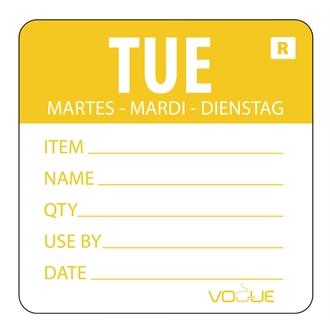 Vogue L067 Removable Day of the Week Labels - Tuesday (Pack of 500)