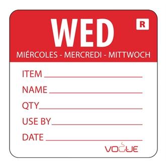 Vogue L068 Removable Day of the Week Labels - Wednesday (Pack of 500)