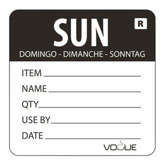 Vogue L072 Removable Day of the Week Labels - Sunday (Pack of 500)