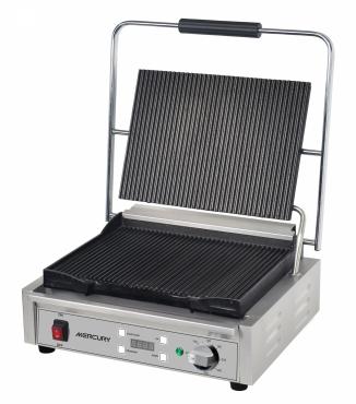 Mercury Single Countertop Ribbed Grill with Digital Timer - MEP-M-SATRR