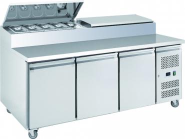 Chefsrange Heavy Duty 3 Door Prep Counter with Refrigerated Hinged Lid Topping Unit - SP370