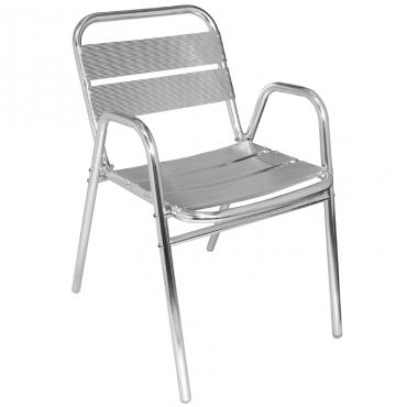 U501 Bolero Aluminium Stacking Chairs Arched Arms (Pack of 4)