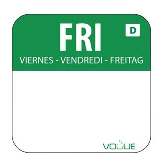 U781 Dissolvable Friday Food Rotation Labels