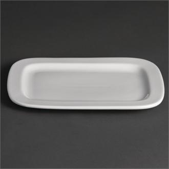 U805 Olympia Whiteware Rounded Rectangular Plates 230mm