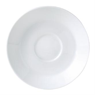 V6877 Steelite Monaco White Mandarin Tea Saucers Single Well 150mm