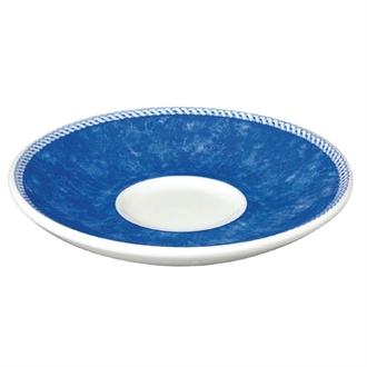 W020 Churchill New Horizons Marble Border Espresso Saucers Blue 115mm