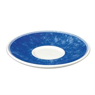 W024 Churchill New Horizons Marble Border Cappuccino Saucers Blue 170mm