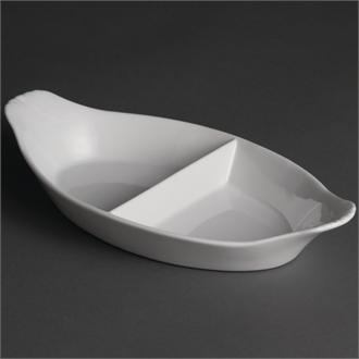 Y100 Olympia Divided Oval Eared Dishes 290x 160mm