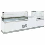 Interlevin BELLINI ID 2050FV CR White, Flatt Glass Serveover Counter With Storage