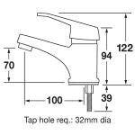 Mechline Catertap 500ML Individual Single Lever, Twin Feed, Monobloc Commercial Tap