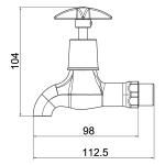 Mechline CaterTap 500WX Wall Mounted, Cross Control Hot or Cold Commercial Tap