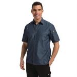 Chef Works Detroit Denim Short Sleeve Shirt Blue - B074