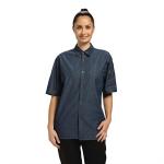 Chef Works Detroit Denim Short Sleeve Shirt Blue - B074