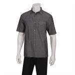 Chef Works Detroit Denim Short Sleeve Shirt Black - B075