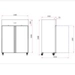 Blizzard BF2SS Commercial Double Door Upright Stainless Steel GN 2/1 Storage Freezer - 1300ltr