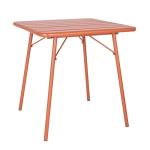 Bolero CK064 Terracotta Square Slatted Steel Table  700mm