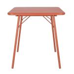 Bolero CK064 Terracotta Square Slatted Steel Table  700mm