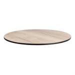 CK803 Compact Exterior Round Table Top Light Vintage Oak 600mm