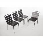 Bolero Slatted Steel Side Chairs Grey (Pack of 4) - CS727