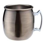 Beaumont Antique Brass Plated Curved Moscow Mule Mug 500ml - CZ538