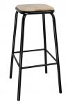 Bolero DE482 Black High Stool with Wooden Seatpad (Pack of 4).