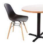 Bolero DM841 PP Moulded Side Chair Charcoal with Spindle Legs 