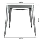 Bolero DM904 Bistro Square Steel Table Gun Metal 668mm (Single)