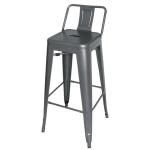 Bolero DM935 Bistro High Stool With Backrest Gun Metal (4 pack)