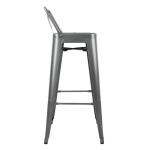 Bolero DM935 Bistro High Stool With Backrest Gun Metal (4 pack)