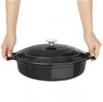 Vogue Round Saut Pan Black 3.5Ltr - FS477